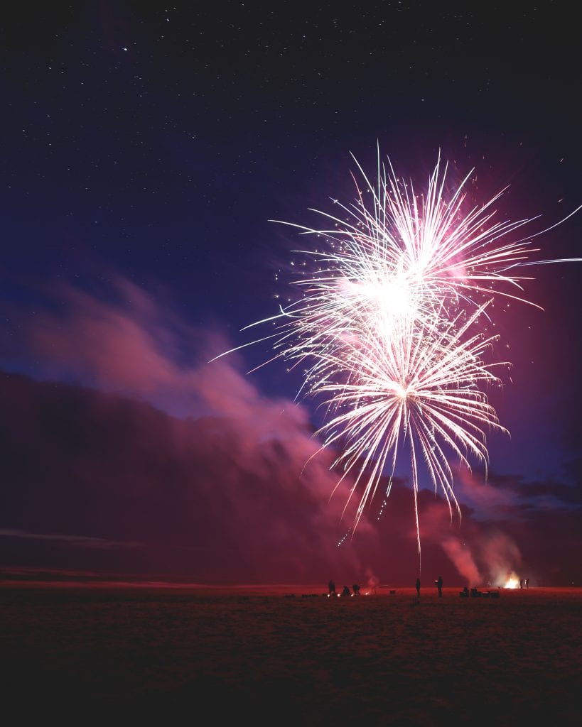 fireworks on the beach