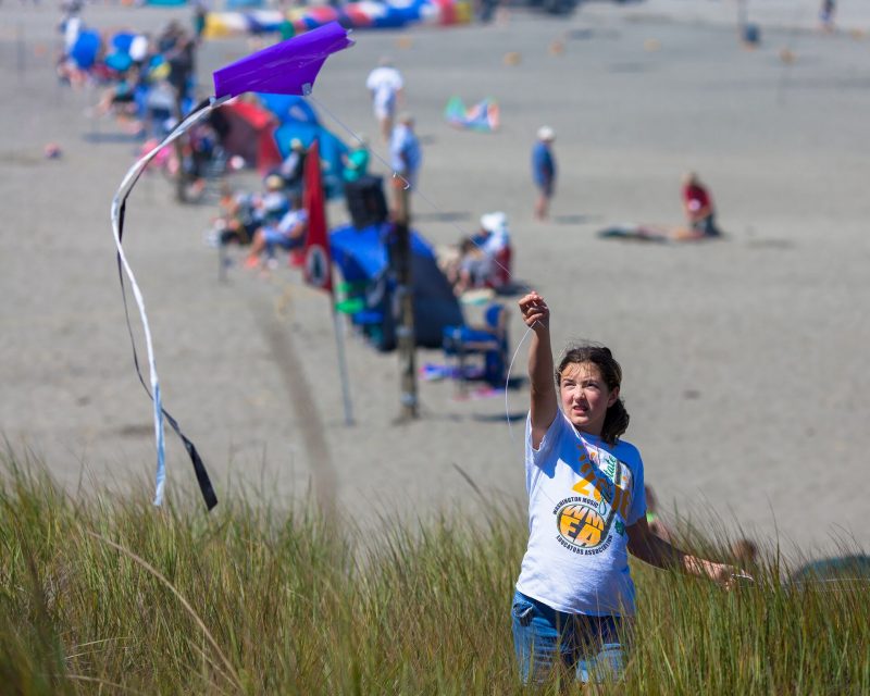 kite flying on long beach peninsula